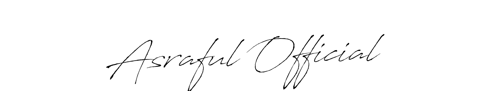 Make a beautiful signature design for name Asraful Official. With this signature (Antro_Vectra) style, you can create a handwritten signature for free. Asraful Official signature style 6 images and pictures png