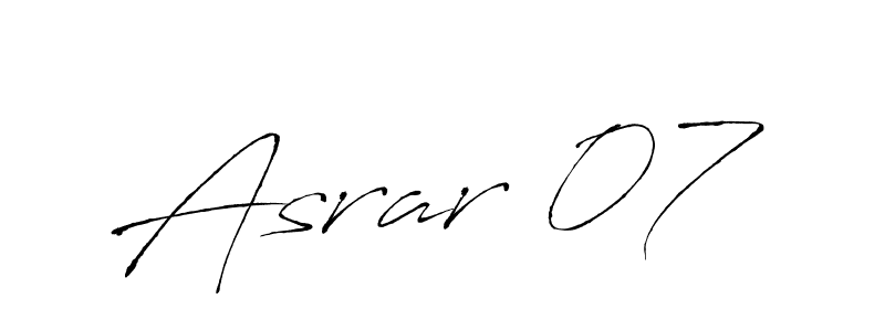 It looks lik you need a new signature style for name Asrar 07. Design unique handwritten (Antro_Vectra) signature with our free signature maker in just a few clicks. Asrar 07 signature style 6 images and pictures png