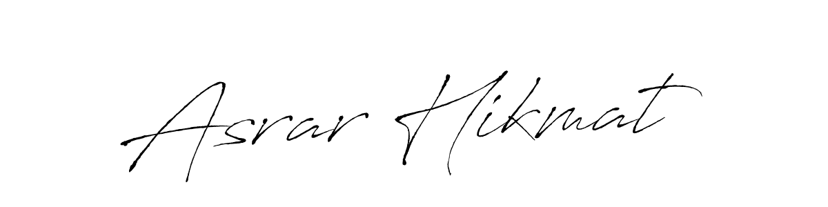 It looks lik you need a new signature style for name Asrar Hikmat. Design unique handwritten (Antro_Vectra) signature with our free signature maker in just a few clicks. Asrar Hikmat signature style 6 images and pictures png