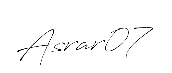 Use a signature maker to create a handwritten signature online. With this signature software, you can design (Antro_Vectra) your own signature for name Asrar07. Asrar07 signature style 6 images and pictures png