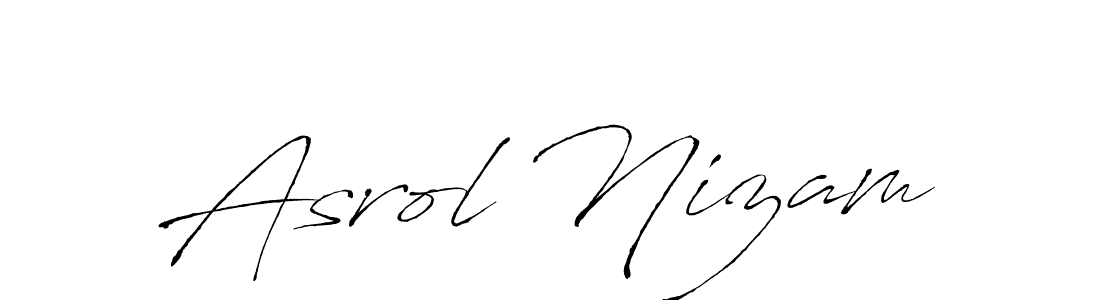 Design your own signature with our free online signature maker. With this signature software, you can create a handwritten (Antro_Vectra) signature for name Asrol Nizam. Asrol Nizam signature style 6 images and pictures png