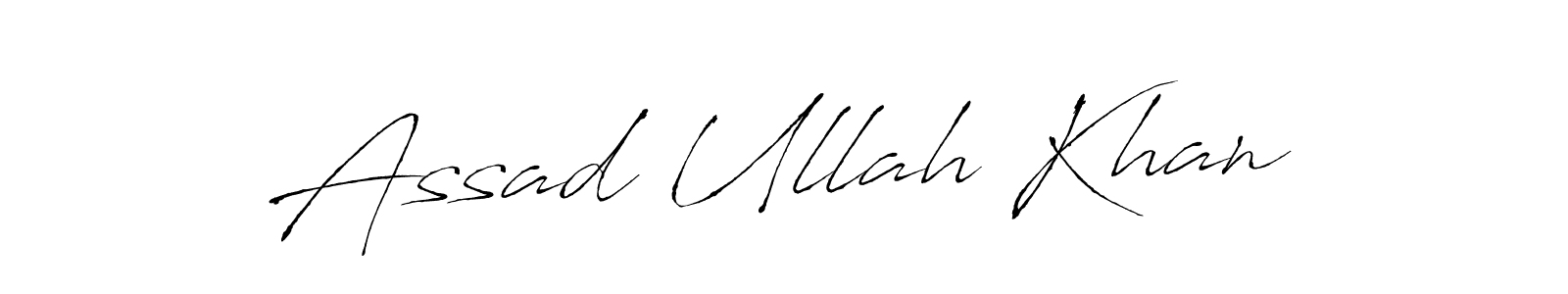 Make a beautiful signature design for name Assad Ullah Khan. With this signature (Antro_Vectra) style, you can create a handwritten signature for free. Assad Ullah Khan signature style 6 images and pictures png