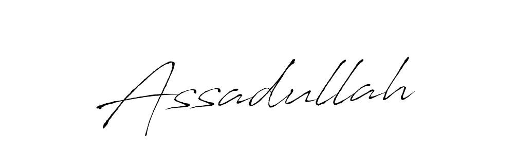 Use a signature maker to create a handwritten signature online. With this signature software, you can design (Antro_Vectra) your own signature for name Assadullah. Assadullah signature style 6 images and pictures png