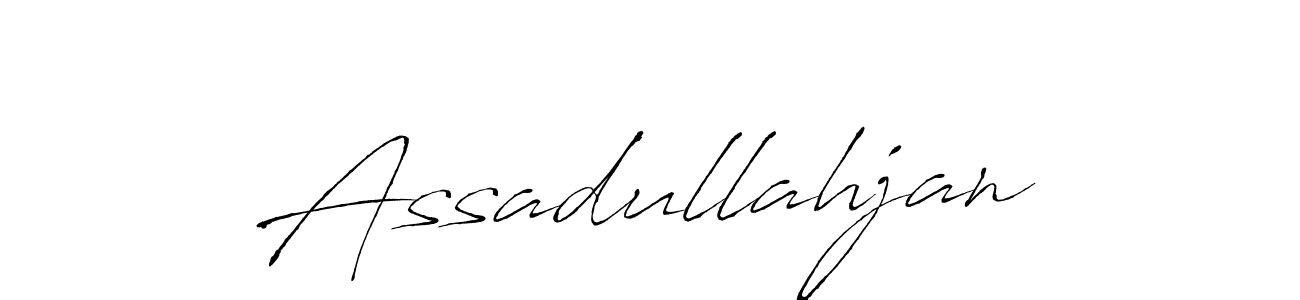 Design your own signature with our free online signature maker. With this signature software, you can create a handwritten (Antro_Vectra) signature for name Assadullahjan. Assadullahjan signature style 6 images and pictures png