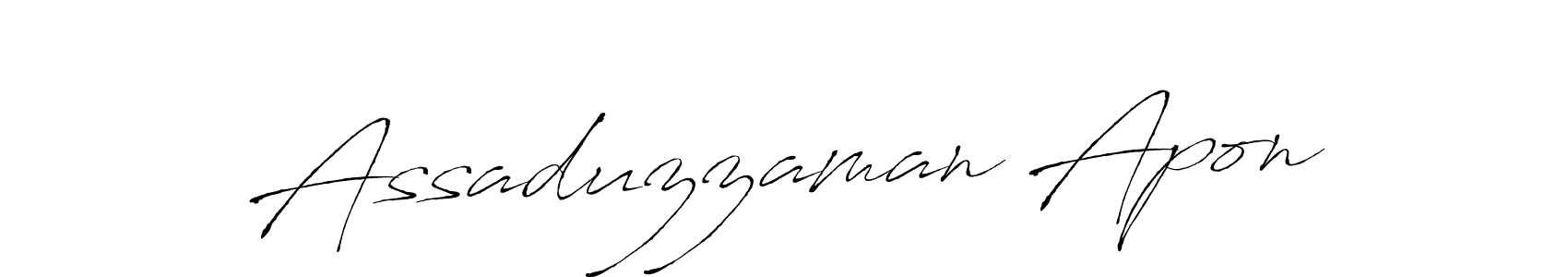 Also we have Assaduzzaman Apon name is the best signature style. Create professional handwritten signature collection using Antro_Vectra autograph style. Assaduzzaman Apon signature style 6 images and pictures png