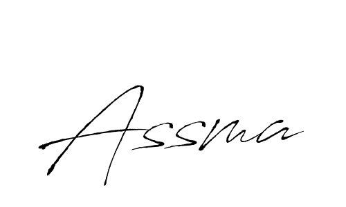 Design your own signature with our free online signature maker. With this signature software, you can create a handwritten (Antro_Vectra) signature for name Assma. Assma signature style 6 images and pictures png