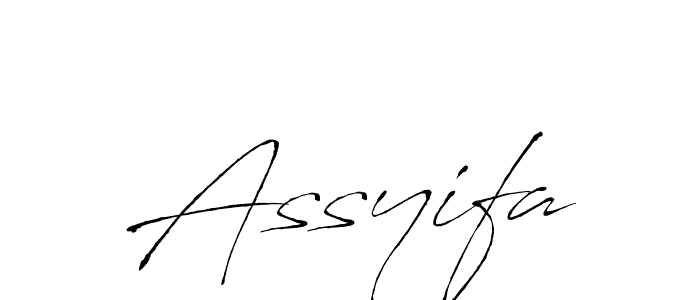 Use a signature maker to create a handwritten signature online. With this signature software, you can design (Antro_Vectra) your own signature for name Assyifa. Assyifa signature style 6 images and pictures png