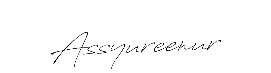 if you are searching for the best signature style for your name Assyureenur. so please give up your signature search. here we have designed multiple signature styles  using Antro_Vectra. Assyureenur signature style 6 images and pictures png