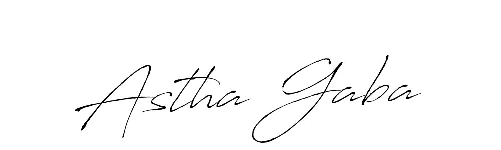 Make a beautiful signature design for name Astha Gaba. With this signature (Antro_Vectra) style, you can create a handwritten signature for free. Astha Gaba signature style 6 images and pictures png