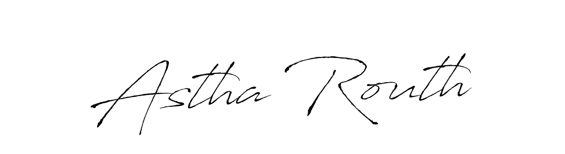 How to make Astha Routh name signature. Use Antro_Vectra style for creating short signs online. This is the latest handwritten sign. Astha Routh signature style 6 images and pictures png