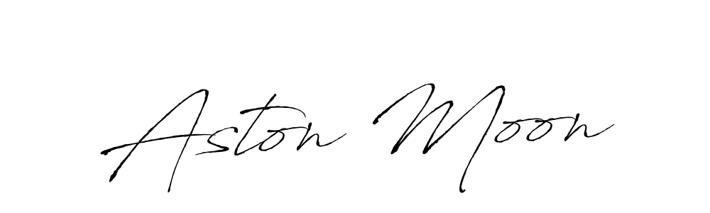 Aston Moon stylish signature style. Best Handwritten Sign (Antro_Vectra) for my name. Handwritten Signature Collection Ideas for my name Aston Moon. Aston Moon signature style 6 images and pictures png