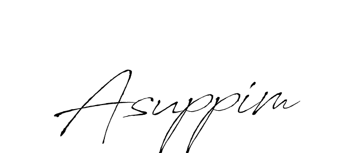 The best way (Antro_Vectra) to make a short signature is to pick only two or three words in your name. The name Asuppim include a total of six letters. For converting this name. Asuppim signature style 6 images and pictures png