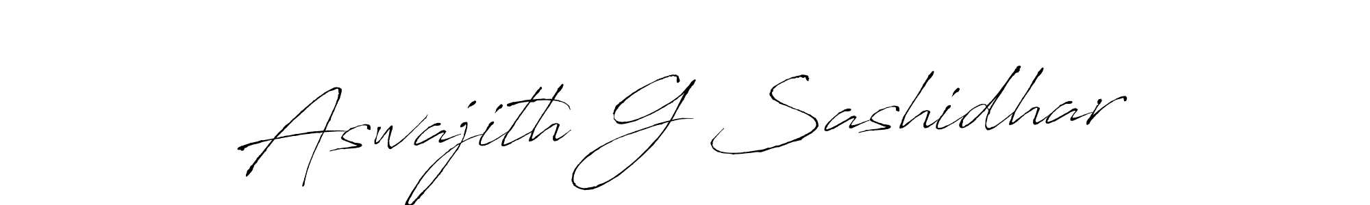 The best way (Antro_Vectra) to make a short signature is to pick only two or three words in your name. The name Aswajith G Sashidhar include a total of six letters. For converting this name. Aswajith G Sashidhar signature style 6 images and pictures png