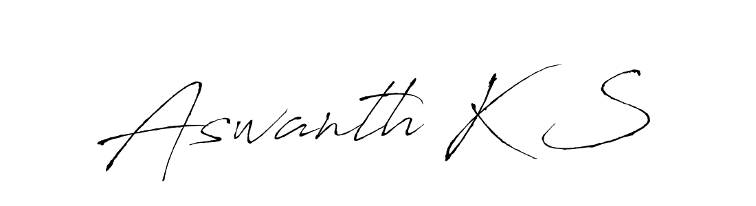 Aswanth K S stylish signature style. Best Handwritten Sign (Antro_Vectra) for my name. Handwritten Signature Collection Ideas for my name Aswanth K S. Aswanth K S signature style 6 images and pictures png