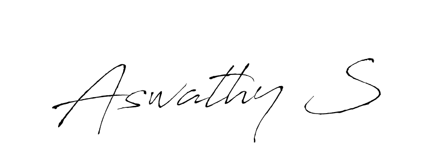 Create a beautiful signature design for name Aswathy S. With this signature (Antro_Vectra) fonts, you can make a handwritten signature for free. Aswathy S signature style 6 images and pictures png