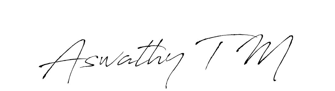 Aswathy T M stylish signature style. Best Handwritten Sign (Antro_Vectra) for my name. Handwritten Signature Collection Ideas for my name Aswathy T M. Aswathy T M signature style 6 images and pictures png