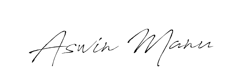 Make a beautiful signature design for name Aswin Manu. With this signature (Antro_Vectra) style, you can create a handwritten signature for free. Aswin Manu signature style 6 images and pictures png