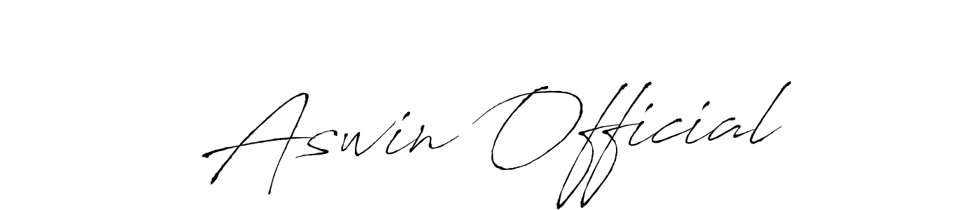 Aswin Official stylish signature style. Best Handwritten Sign (Antro_Vectra) for my name. Handwritten Signature Collection Ideas for my name Aswin Official. Aswin Official signature style 6 images and pictures png
