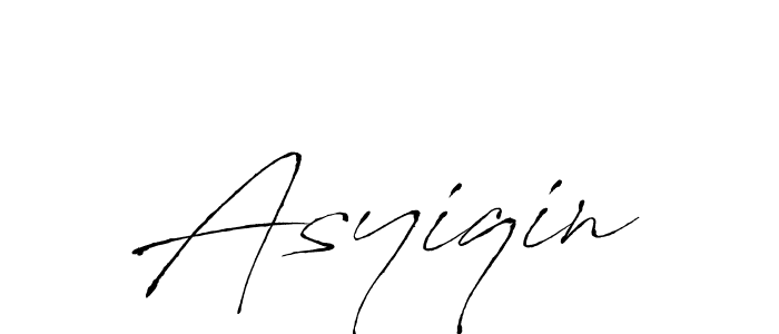 Use a signature maker to create a handwritten signature online. With this signature software, you can design (Antro_Vectra) your own signature for name Asyiqin. Asyiqin signature style 6 images and pictures png