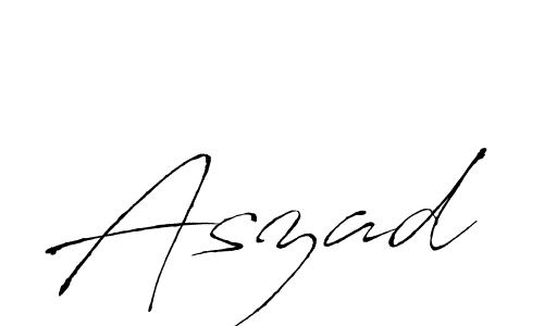 Use a signature maker to create a handwritten signature online. With this signature software, you can design (Antro_Vectra) your own signature for name Aszad. Aszad signature style 6 images and pictures png