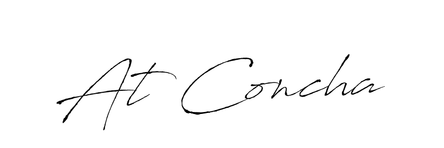 The best way (Antro_Vectra) to make a short signature is to pick only two or three words in your name. The name At Concha include a total of six letters. For converting this name. At Concha signature style 6 images and pictures png