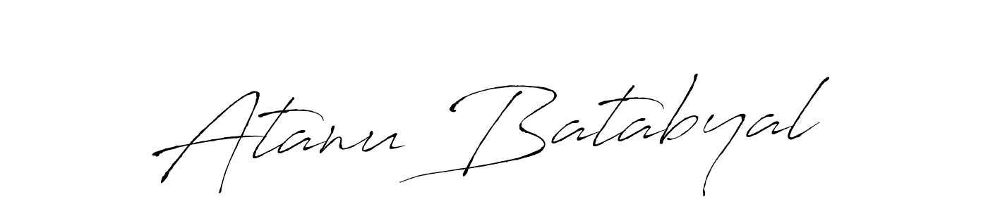 How to make Atanu Batabyal name signature. Use Antro_Vectra style for creating short signs online. This is the latest handwritten sign. Atanu Batabyal signature style 6 images and pictures png