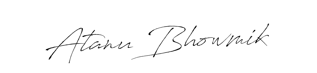 Make a beautiful signature design for name Atanu Bhowmik. With this signature (Antro_Vectra) style, you can create a handwritten signature for free. Atanu Bhowmik signature style 6 images and pictures png