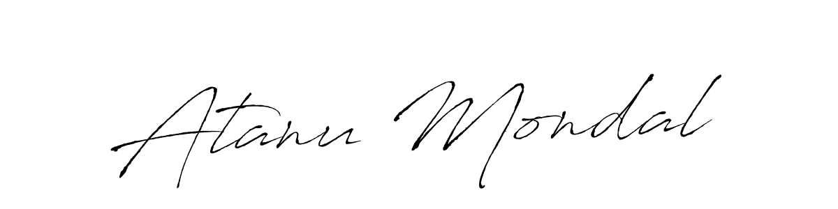 How to make Atanu Mondal name signature. Use Antro_Vectra style for creating short signs online. This is the latest handwritten sign. Atanu Mondal signature style 6 images and pictures png