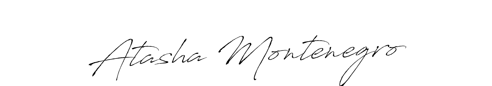 The best way (Antro_Vectra) to make a short signature is to pick only two or three words in your name. The name Atasha Montenegro include a total of six letters. For converting this name. Atasha Montenegro signature style 6 images and pictures png