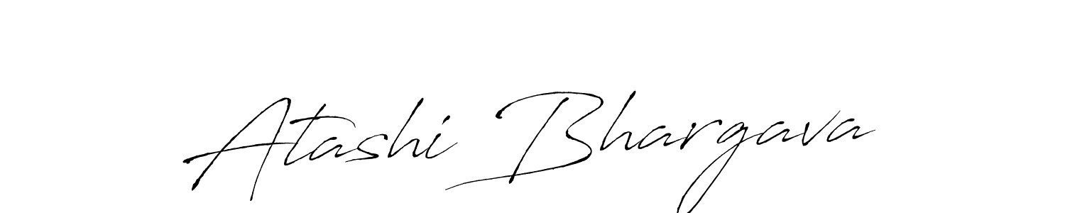 How to make Atashi Bhargava name signature. Use Antro_Vectra style for creating short signs online. This is the latest handwritten sign. Atashi Bhargava signature style 6 images and pictures png