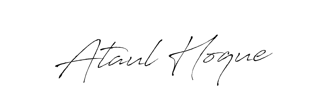 How to make Ataul Hoque name signature. Use Antro_Vectra style for creating short signs online. This is the latest handwritten sign. Ataul Hoque signature style 6 images and pictures png