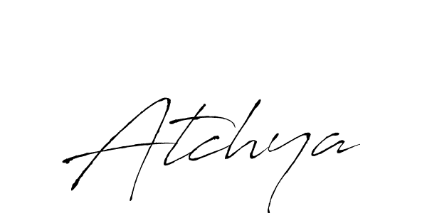 if you are searching for the best signature style for your name Atchya. so please give up your signature search. here we have designed multiple signature styles  using Antro_Vectra. Atchya signature style 6 images and pictures png