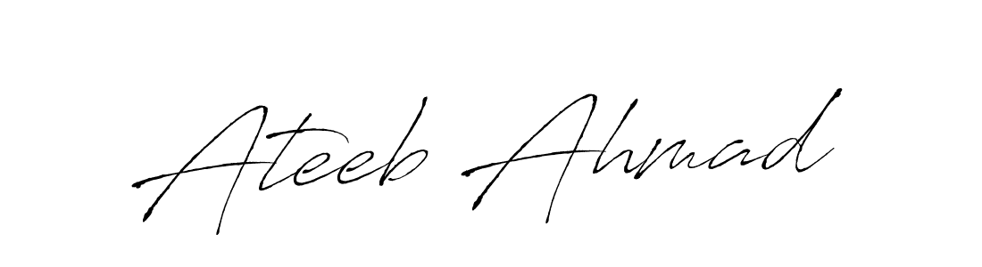 Make a beautiful signature design for name Ateeb Ahmad. With this signature (Antro_Vectra) style, you can create a handwritten signature for free. Ateeb Ahmad signature style 6 images and pictures png