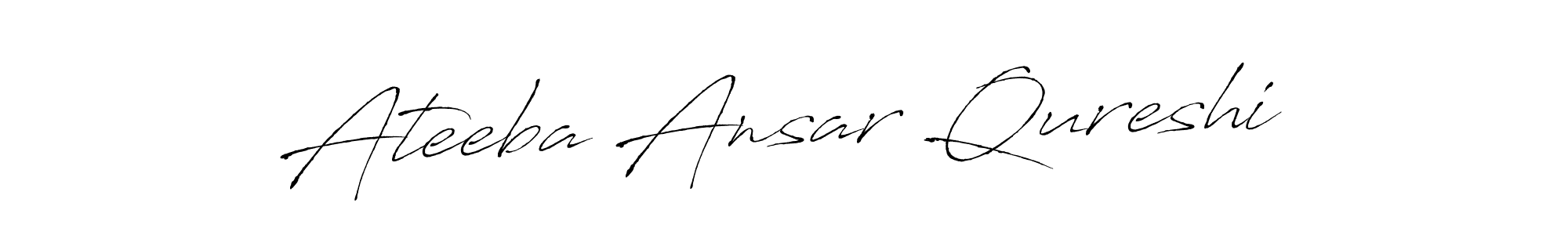 How to make Ateeba Ansar Qureshi name signature. Use Antro_Vectra style for creating short signs online. This is the latest handwritten sign. Ateeba Ansar Qureshi signature style 6 images and pictures png