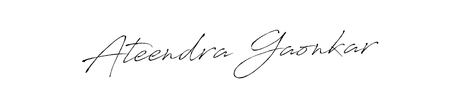 Make a beautiful signature design for name Ateendra Gaonkar. With this signature (Antro_Vectra) style, you can create a handwritten signature for free. Ateendra Gaonkar signature style 6 images and pictures png