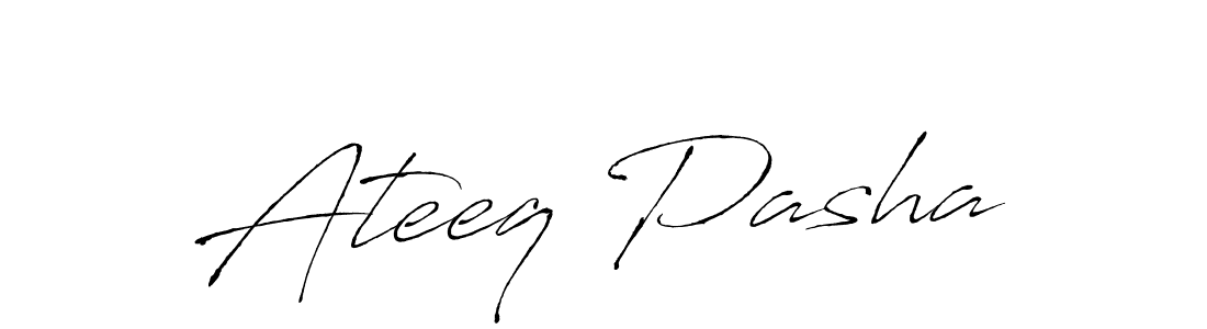 Make a beautiful signature design for name Ateeq Pasha. With this signature (Antro_Vectra) style, you can create a handwritten signature for free. Ateeq Pasha signature style 6 images and pictures png