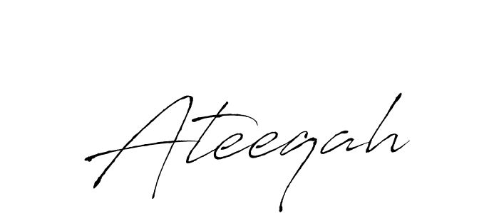 Use a signature maker to create a handwritten signature online. With this signature software, you can design (Antro_Vectra) your own signature for name Ateeqah. Ateeqah signature style 6 images and pictures png