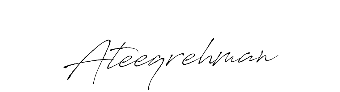 The best way (Antro_Vectra) to make a short signature is to pick only two or three words in your name. The name Ateeqrehman include a total of six letters. For converting this name. Ateeqrehman signature style 6 images and pictures png