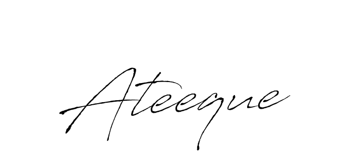 Use a signature maker to create a handwritten signature online. With this signature software, you can design (Antro_Vectra) your own signature for name Ateeque. Ateeque signature style 6 images and pictures png