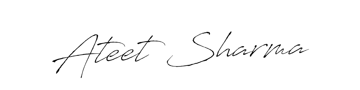 The best way (Antro_Vectra) to make a short signature is to pick only two or three words in your name. The name Ateet Sharma include a total of six letters. For converting this name. Ateet Sharma signature style 6 images and pictures png