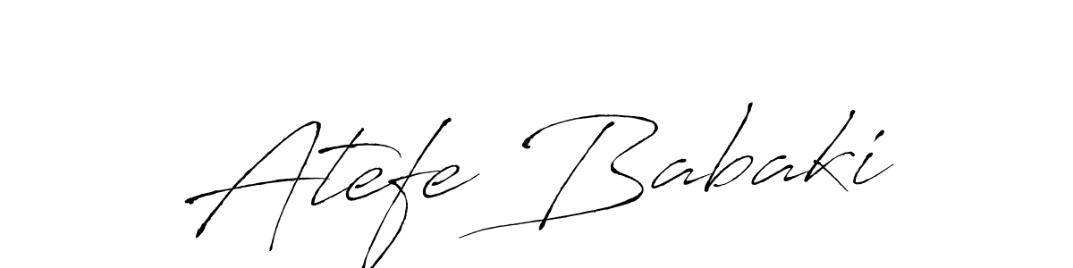 Design your own signature with our free online signature maker. With this signature software, you can create a handwritten (Antro_Vectra) signature for name Atefe Babaki. Atefe Babaki signature style 6 images and pictures png