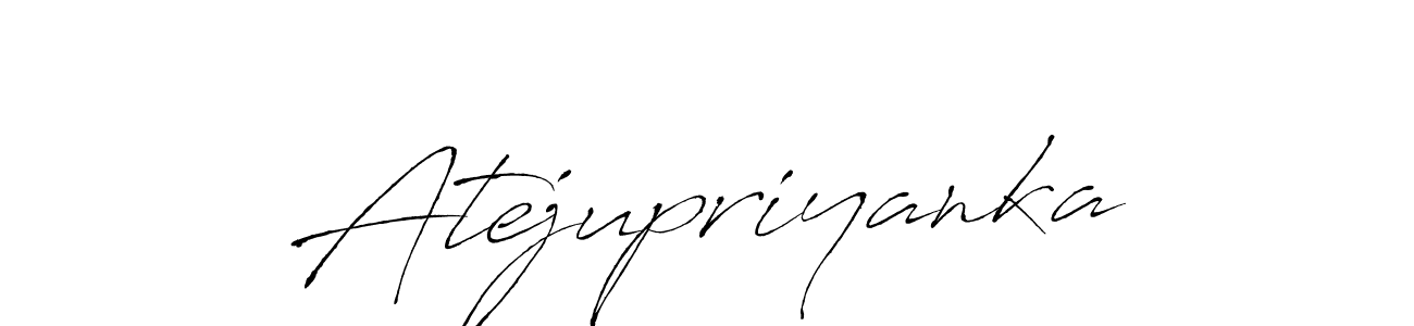 The best way (Antro_Vectra) to make a short signature is to pick only two or three words in your name. The name Atejupriyanka include a total of six letters. For converting this name. Atejupriyanka signature style 6 images and pictures png