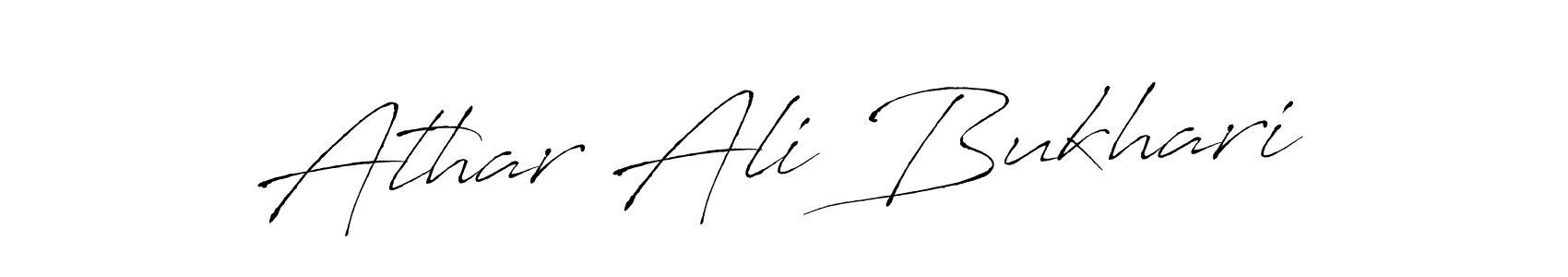 Make a beautiful signature design for name Athar Ali Bukhari. With this signature (Antro_Vectra) style, you can create a handwritten signature for free. Athar Ali Bukhari signature style 6 images and pictures png