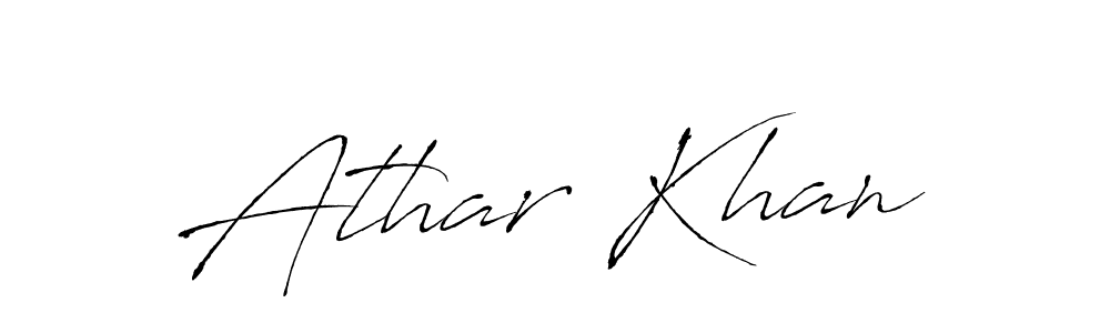 How to make Athar Khan name signature. Use Antro_Vectra style for creating short signs online. This is the latest handwritten sign. Athar Khan signature style 6 images and pictures png