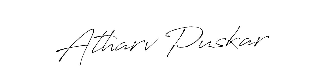 Make a beautiful signature design for name Atharv Puskar. With this signature (Antro_Vectra) style, you can create a handwritten signature for free. Atharv Puskar signature style 6 images and pictures png