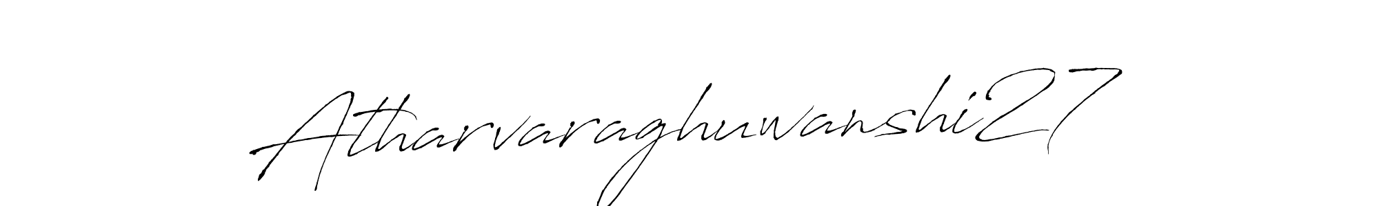 Make a beautiful signature design for name Atharvaraghuwanshi27. With this signature (Antro_Vectra) style, you can create a handwritten signature for free. Atharvaraghuwanshi27 signature style 6 images and pictures png