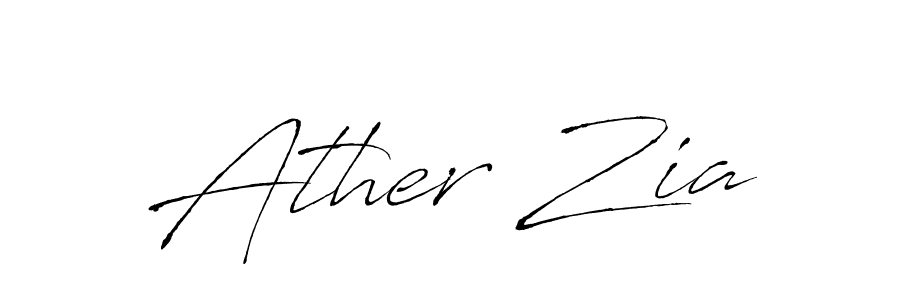 Make a beautiful signature design for name Ather Zia. With this signature (Antro_Vectra) style, you can create a handwritten signature for free. Ather Zia signature style 6 images and pictures png