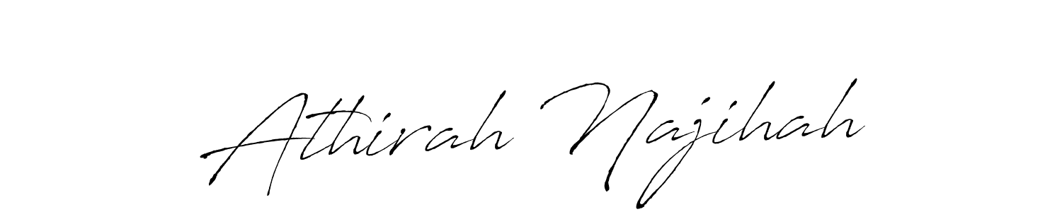 Make a beautiful signature design for name Athirah Najihah. With this signature (Antro_Vectra) style, you can create a handwritten signature for free. Athirah Najihah signature style 6 images and pictures png