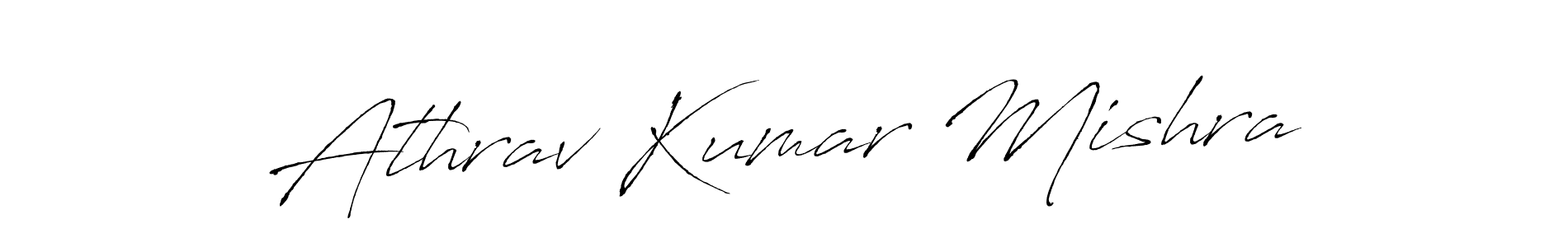 The best way (Antro_Vectra) to make a short signature is to pick only two or three words in your name. The name Athrav Kumar Mishra include a total of six letters. For converting this name. Athrav Kumar Mishra signature style 6 images and pictures png