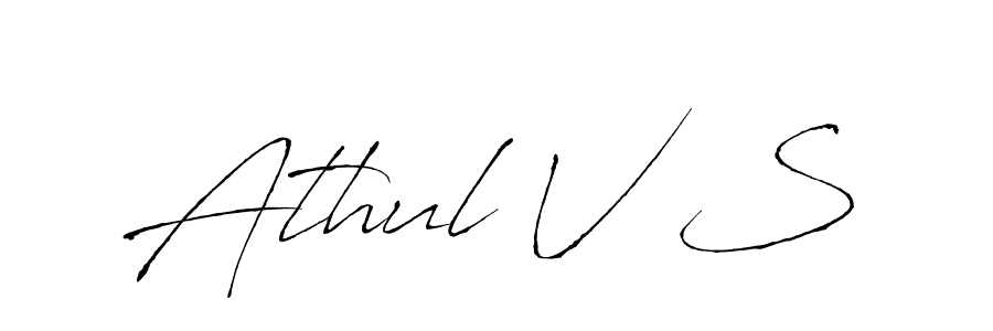How to make Athul V S name signature. Use Antro_Vectra style for creating short signs online. This is the latest handwritten sign. Athul V S signature style 6 images and pictures png